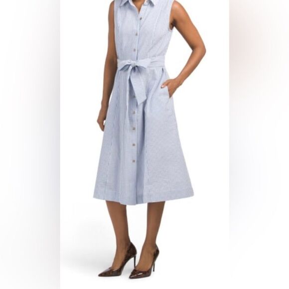 Anne Klein Women's Diane Midi Shirt Dress || size 6 - Picture 1 of 15